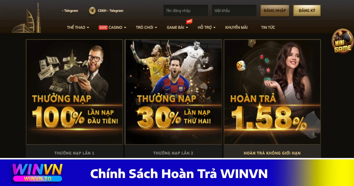 Chính Sách Hoàn Trả WINVN – Nhận Hoàn Tiền Khi Cá Cược 1 Chính Sách Hoàn Trả WINVN & Điều Kiện Cần Nắm Rõ