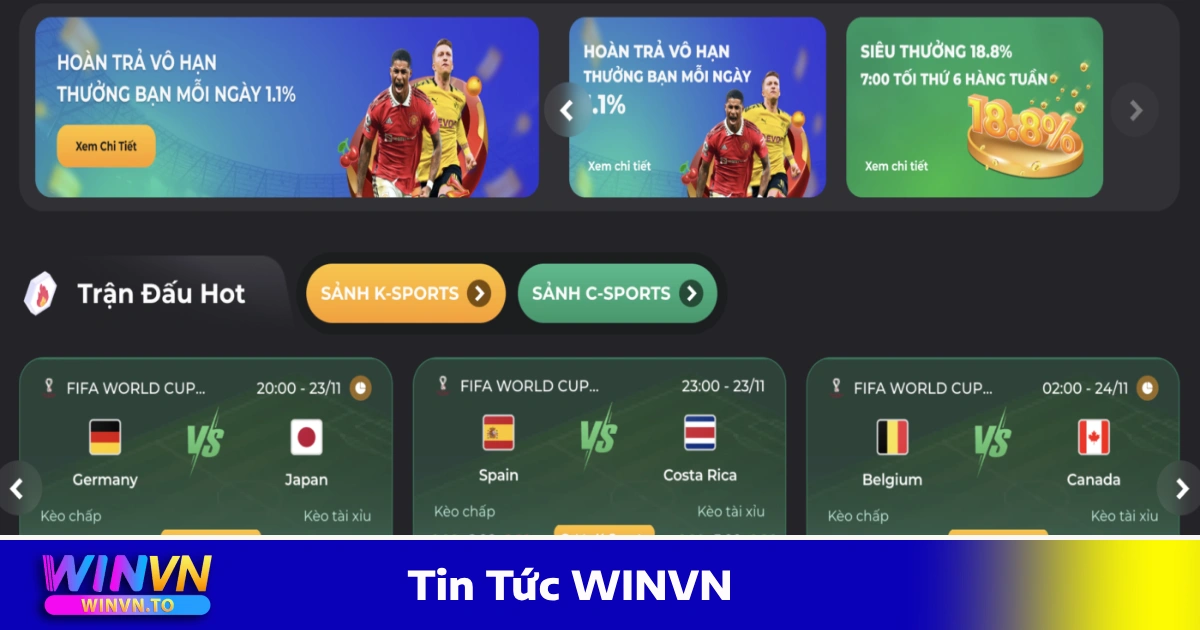 Tin Tức WINVN – Cập Nhật Tình Hình Cá Cược & Kèo Hấp Dẫn 3 Tin Tức WINVN - Các giải đấu thể thao đáng chú ý trong tuần